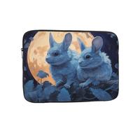 YYHHAOFA Blue Chinchillas and Moon Picture Portable Laptop Sleeve Case - Shockproof Portable Laptop Sleeve Bag 17 inch for Men and Women Business Travel, Office Daily Use