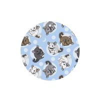 YYHHAOFA Blue Chinchillas And Moon Prints Round Shape Car Air Fresheners Cards Set of 6 Pieces : Hanging Scented Cards for bedroom Bathroom Car Interior Decor