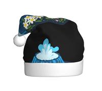 YYHHAOFA Blue Flower Volcano Pattern Christmas Hat for Adult Halloween party usage