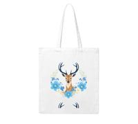 YYHHAOFA Blue flowers and sika deer Prints Woman Canvas Tote Bag Strong and durable for traveling, shopping, Daily One Size