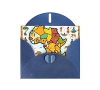 YYHHAOFA Blue Greeting Card African Map Ethnic Pattern Picture for Christmas, Children's Birthday, Valentine's Day, and Party Invitation