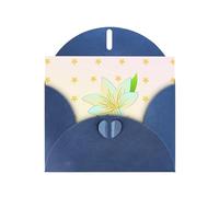 YYHHAOFA Blue Greeting Card Blooming Daffodils Picture for Christmas, Children's Birthday, Valentine's Day, and Party Invitation
