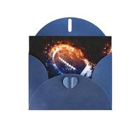 YYHHAOFA Blue Greeting Card Galaxy Space American Football Picture 4x6in for Christmas, children's birthdays, Valentine's Day, wedding anniversaries, and party invitations
