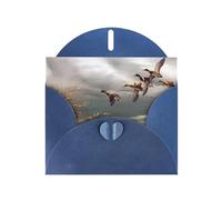 YYHHAOFA Blue Greeting Card Hunting Flying Wild Ducks Picture 4x6in for Christmas, children's birthdays, Valentine's Day, wedding anniversaries, and party invitations