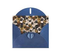 YYHHAOFA Blue Greeting Card Imagen De Pug Picture 4x6in for Christmas, children's birthdays, Valentine's Day, wedding anniversaries, and party invitations