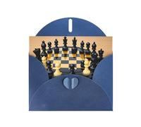 YYHHAOFA Blue Greeting Card International chess Picture for Christmas, Children's Birthday, Valentine's Day, and Party Invitation