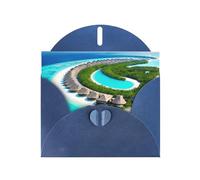 YYHHAOFA Blue Greeting Card Maldives Scenery Picture 4x6in for Christmas, children's birthdays, Valentine's Day, wedding anniversaries, and party invitations