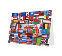 YYHHAOFA Blue Greeting Card Various flags Picture 4x6in for Christmas, children's birthdays, Valentine's Day, wedding anniversaries, and party invitations