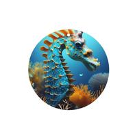 YYHHAOFA Blue Seahorse Prints Round Shape Car Air Fresheners Cards Set of 6 Pieces : Hanging Scented Cards for bedroom Bathroom Car Interior Decor