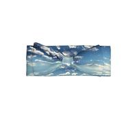 YYHHAOFA Blue sky and white clouds Prints Baby Bow Headband - Soft & Stretchy Newborn Accessory for Sweet Baby Photoshoots & Cute Outfits