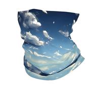 YYHHAOFA Blue sky and white clouds Prints Multifunctional Sport Headband Soft Polyester Stretchy Seamless Design For All Sports Activities