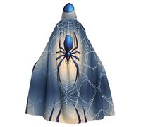 YYHHAOFA Blue Spider On Spider Web Printed Halloween Adult Hooded Cloak is a super large, comfortable, and durable cloak