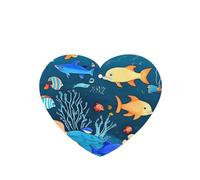 YYHHAOFA Blue underwater world of fish Prints Heart Shape Car Air Fresheners Cards Set of 6 Pieces : Hanging Scented Cards for bedroom Bathroom Car Interior Decor