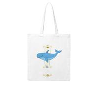 YYHHAOFA Blue whale on skateboard Prints Woman Canvas Tote Bag Strong and durable for traveling, shopping, Daily One Size