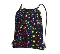 YYHHAOFA Bright Beautiful Colorful Art Prints Drawstring Zipper Backpack - Lightweight Gym Bag with Water-Resistant Fabric, Convenient Front Pocket & Adjustable Straps for Travel