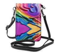 YYHHAOFA Bright Colors Pattern Small Leather Women'S Crossbody Flip Phone Bag, Waterproof And Durable