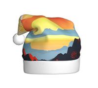 YYHHAOFA Bright sunrise Pattern Christmas Hat for Adult Soft, Lightweight, and Fluffy Design for Men and Women