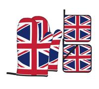 YYHHAOFA British Flag Prints Kitchen Covers: Waterproof Oven Layers for Easy Cooking & Cleanup - 4 Piece Heat Shield Set