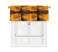 YYHHAOFA Broken Gold on The Lake Printed Short Curtains with Valance Rod 54x18in - Curtain Valance Kitchen Bathroom Laundry Room Studio - Home Decor