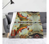 YYHHAOFA Brook Trout Fly Fishing Prints Flannel blanket throw 60x50 in : Light weight, warm and durable Soft and Easy to care for