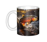 YYHHAOFA Brook Trout Fly Fishing Prints mug ceramic Mugs for cappuccino, latte, cereal, yogurt, milk, hot or cold drinks Micro-wave oven