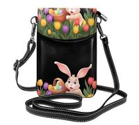 YYHHAOFA Bunny Delivering Easter Eggs Pattern Small Leather Women'S Crossbody Flip Phone Bag, Waterproof And Durable