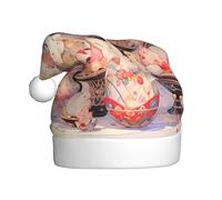 YYHHAOFA Bunny in the Easter egg Pattern Christmas Hat for Adult Making It a Fun and Durable Gift for Men and Women