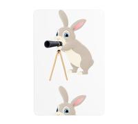 YYHHAOFA Bunny looking through telescope Prints Tin decorative painting 8x12in Made of tinplate, wear-resistant and durable