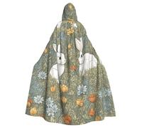 YYHHAOFA Bunny Rabbit Printed Halloween Adult Hooded Cloak is a super large, comfortable, and durable cloak