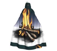 YYHHAOFA Burning bonfire Printed Halloween Adult Hooded Cloak is a super large, comfortable, and durable cloak