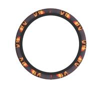 YYHHAOFA Burning Castle Prints Comfort Grip Wheel Layer - Revitalize Your Drive & Protect Your Interior