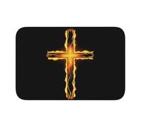 YYHHAOFA Burning Cross Pattern Crystal Velvet Lock Edge Floor mat, Bedroom Carpet, Parlor, Dormitory Home Decoration