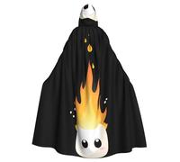 YYHHAOFA Burning Marshmallow Printing Halloween Adult Hooded Cape Cloak No Zipper, Comfortable For Costume Parties