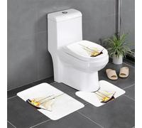 YYHHAOFA Burning sloop Pattern Three Piece Set of Bathroom Floor mats, Bathroom Shower mats, Anti Slip Quick Drying