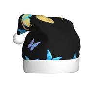 YYHHAOFA Butterflies dancing around gold coins Pattern Christmas Hat for Adult Halloween party usage