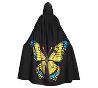 YYHHAOFA Butterfly in the heart Prints Halloween Adult Hooded Cloak for Party Decoration Cosplay Costumes Stage Masquerade
