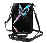 YYHHAOFA Butterfly Pierced By A Sword Pattern Small Leather Women'S Crossbody Flip Phone Bag, Waterproof And Durable