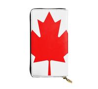 YYHHAOFA Canadian flag Printing Leather long clutch wallet : Comfortable, lightweight, waterproof, durable 7.48 x 4.13 in, Black, One Size
