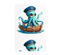 YYHHAOFA Captain Octopus on the Blue Boat Prints Tin decorative painting 8x12in Made of tinplate, wear-resistant and durable