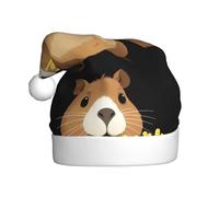 YYHHAOFA Capybara eating french fries Pattern Christmas Hat for Adult Making It a Fun and Durable Gift for Men and Women