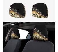 YYHHAOFA Car Headrest Cover 2 Pcs Elastic Fit, Easy Install, Breathable