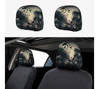 YYHHAOFA Car Headrest Cover 2 Pcs Elastic Fit, Easy Install, Breathable