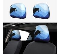 YYHHAOFA Car Headrest Cover 2 Pcs Elastic Fit, Easy Install, Breathable