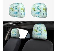 YYHHAOFA Car Headrest Cover 2 Pcs Elastic Fit, Easy Install, Breathable