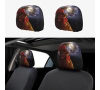 YYHHAOFA Car Headrest Cover 2 Pcs Elastic Fit, Easy Install, Breathable
