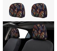 YYHHAOFA Car Headrest Cover 2 Pcs Elastic Fit, Easy Install, Breathable