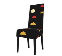 YYHHAOFA Cartoon comics Printed dining chair cover is easy to disassemble and made of high resilience fabric that is wear-resistant