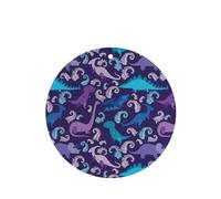 YYHHAOFA Cartoon dinosaur Prints Round Shape Car Air Fresheners Cards Set of 6 Pieces : Hanging Scented Cards for bedroom Bathroom Car Interior Decor