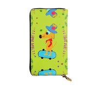 YYHHAOFA Cartoon Dog Doing Sports Prints Leather Long Clutch Wallet : Comfortable, Lightweight,Fashion, Durable 7.48 x 4.13 in