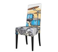 YYHHAOFA Cartoon Drummer Knock Printed dining chair cover is easy to disassemble and made of high resilience fabric that is wear-resistant